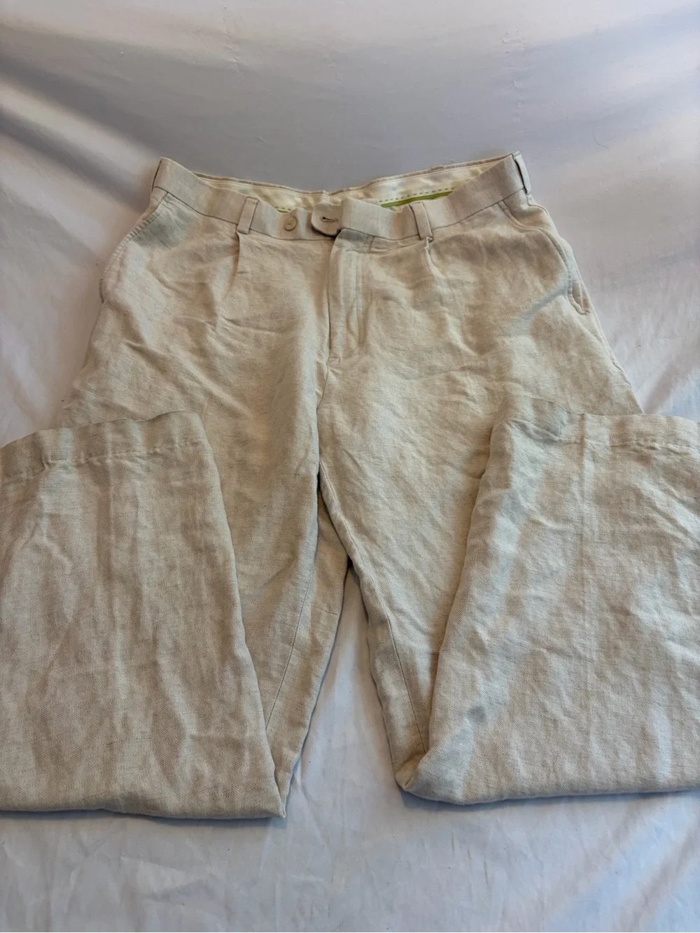 Cubavera Men's Linen Blend Pants in Cream Sizse 34x32